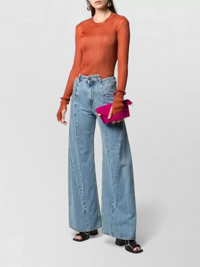 Maison Margiela Women Sky Blue Cut-out Detail Denim Jeans, 28 Luxury Jeans For Women Darveys