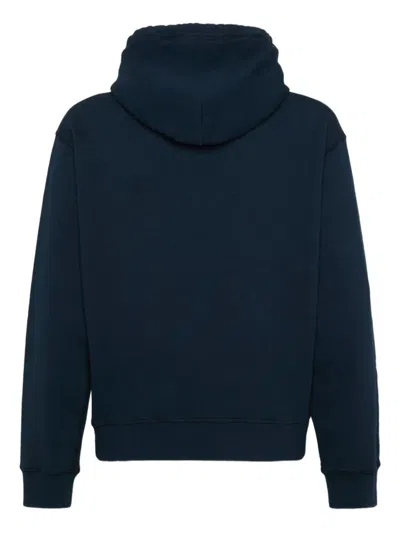 Dsquared2 Black Hoodie With Drawstring Hood In Blue