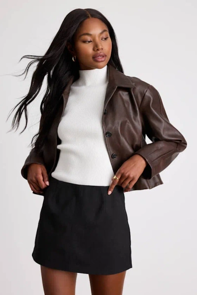 Lulus Rahlina Black Suede Mid-rise Mini Skirt In Black