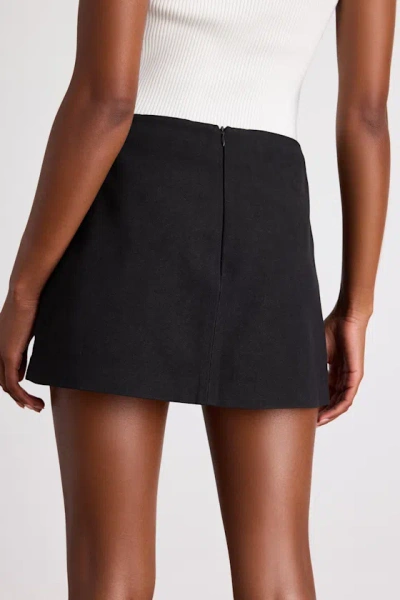 Lulus Rahlina Black Suede Mid-rise Mini Skirt In Black