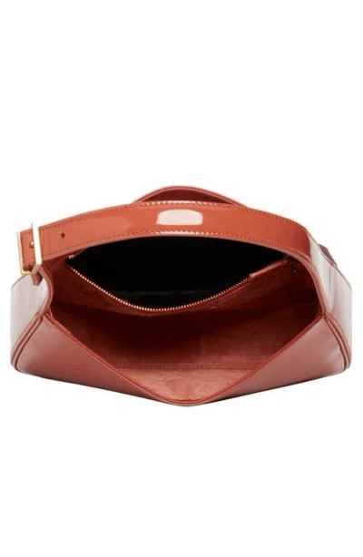 Saint Laurent Le 5 A 7 Patent Hobo Bag In Brown