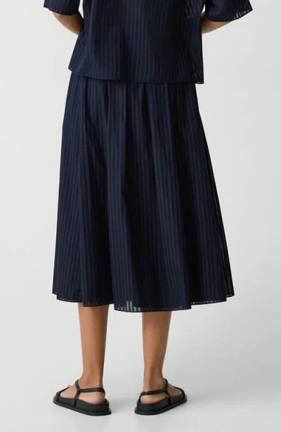 Theory Irregular Pleat Skirt Nocturne Navy In Blue