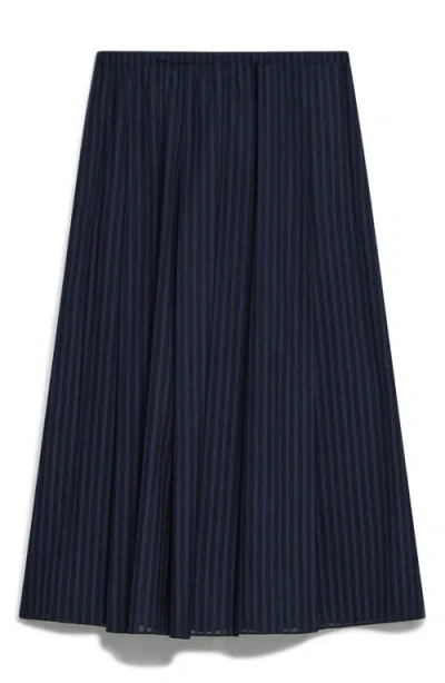 Theory Irregular Pleat Skirt Nocturne Navy In Blue