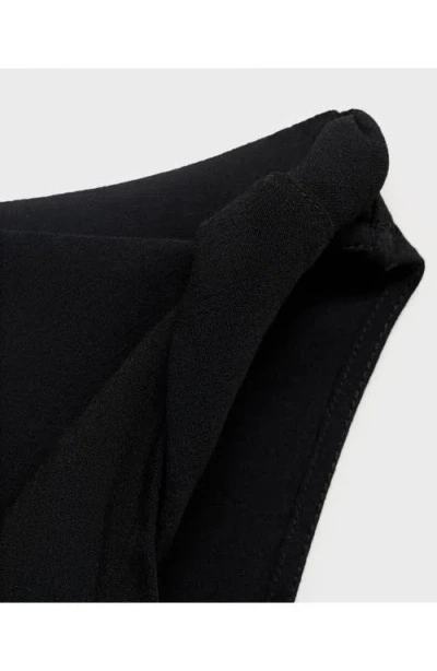 Mango Asymmetric Drape Top In Black