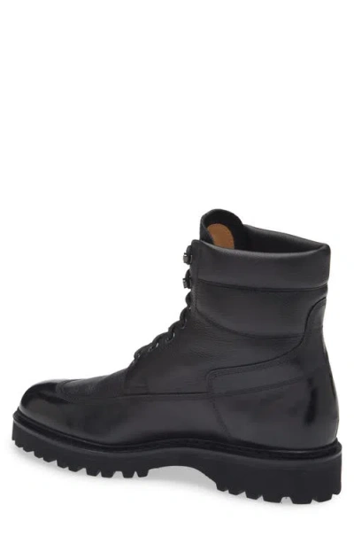 John Lobb Peak Longwing Lugged Ankle Boot In Black
