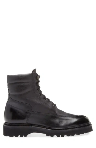 John Lobb Peak Longwing Lugged Ankle Boot In Black