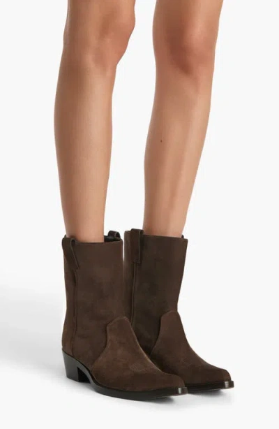 Khaite Brown Calf Leather Bos Taurus Ankle Boots In Brown