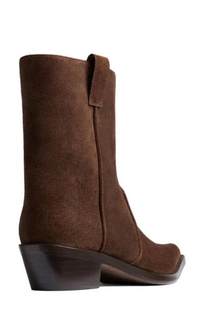 Khaite Brown Calf Leather Bos Taurus Ankle Boots In Brown