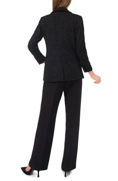 Halogenr Halogen(r) Scribble Print Scrunch Sleeve Blazer In Black