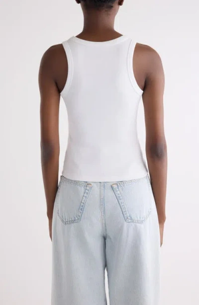 Givenchy White Sleeveless Top With Logo Lettering On The Front In Cotton Stretch Woman In White