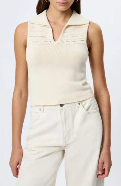 French Connection Nellis Pointelle Stitch Sweater Tank In Neutral
