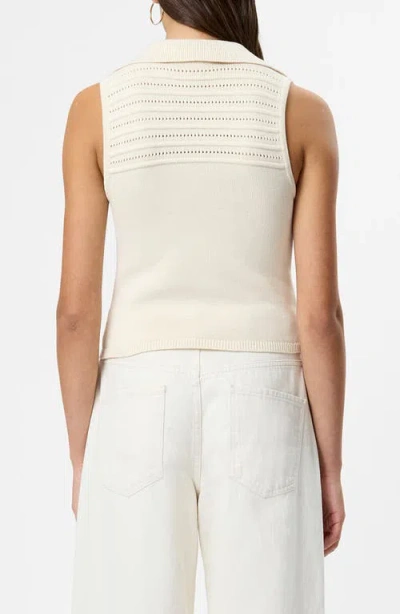 French Connection Nellis Pointelle Stitch Sweater Tank In Neutral