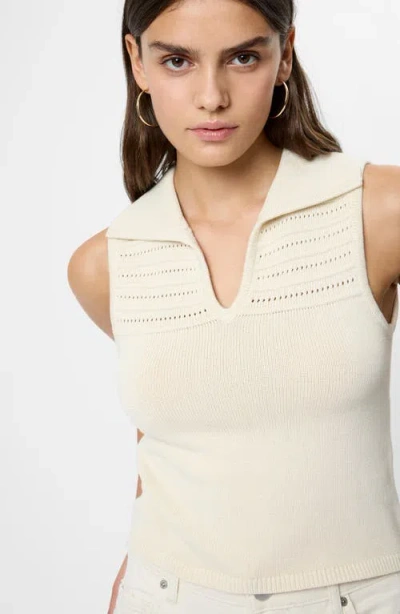 French Connection Nellis Pointelle Stitch Sweater Tank In Neutral