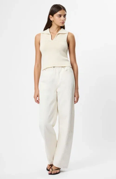 French Connection Nellis Pointelle Stitch Sweater Tank In Neutral