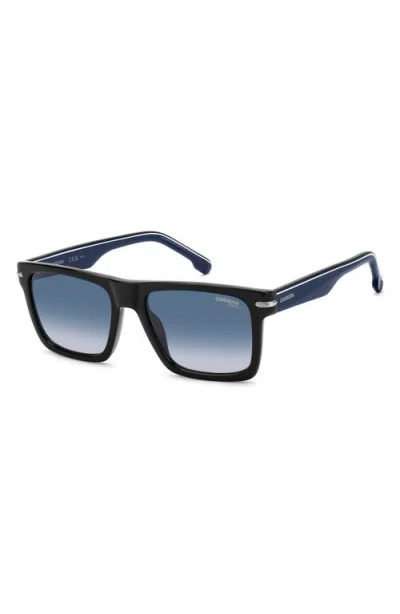 Carrera Eyewear 55mm Gradient Rectangular Flat Top Sunglasses In Black