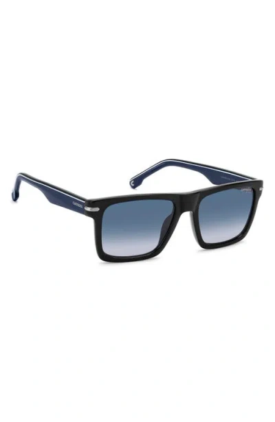Carrera Eyewear 55mm Gradient Rectangular Flat Top Sunglasses In Black
