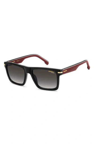 Carrera Eyewear 55mm Gradient Rectangular Flat Top Sunglasses In Black