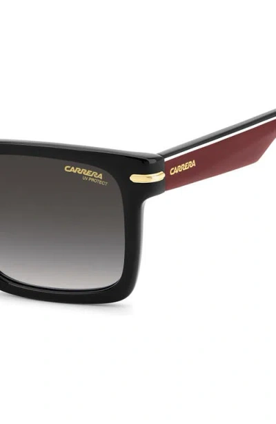 Carrera Eyewear 55mm Gradient Rectangular Flat Top Sunglasses In Black
