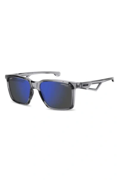 Carrera Eyewear X Ducati 56mm Rectangular Sunglasses In Blue