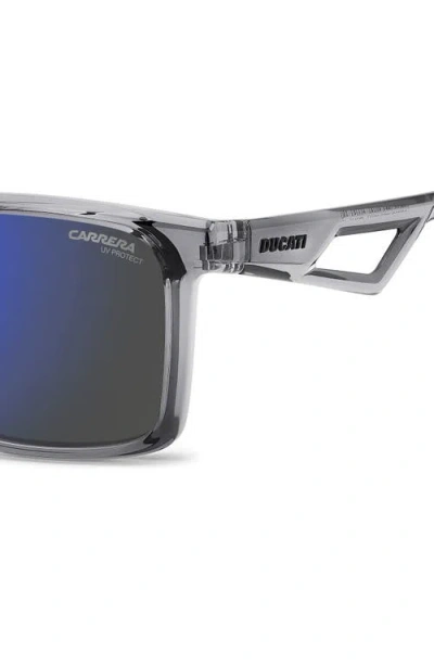 Carrera Eyewear X Ducati 56mm Rectangular Sunglasses In Blue
