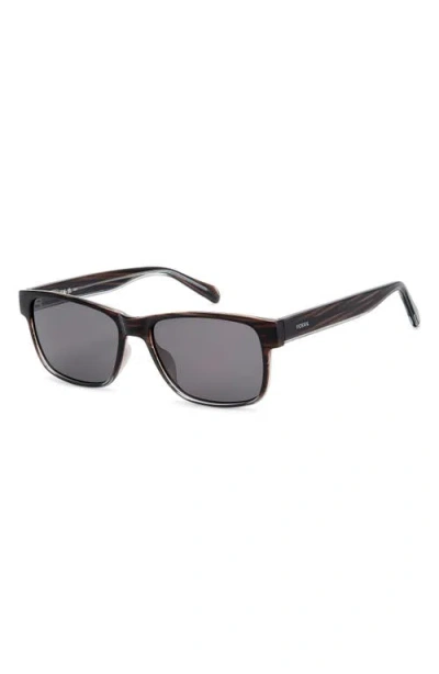 Fossil 58mm Rectangular Sunglasses In Brown