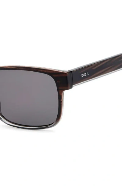 Fossil 58mm Rectangular Sunglasses In Brown