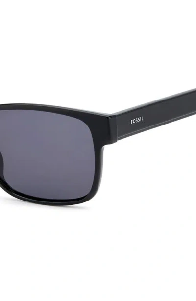 Fossil 58mm Rectangular Sunglasses In Black