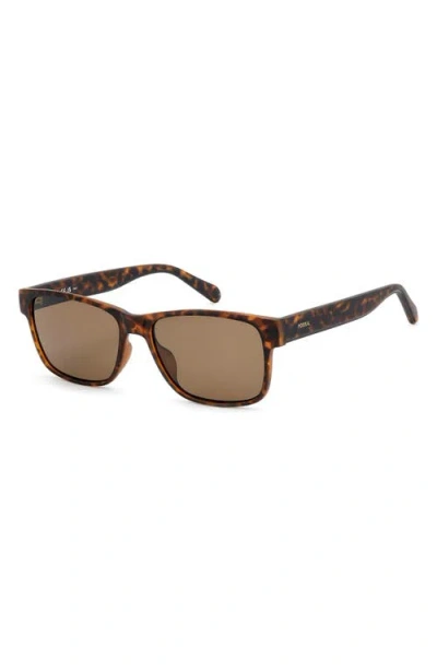 Fossil 58mm Rectangular Sunglasses In Brown