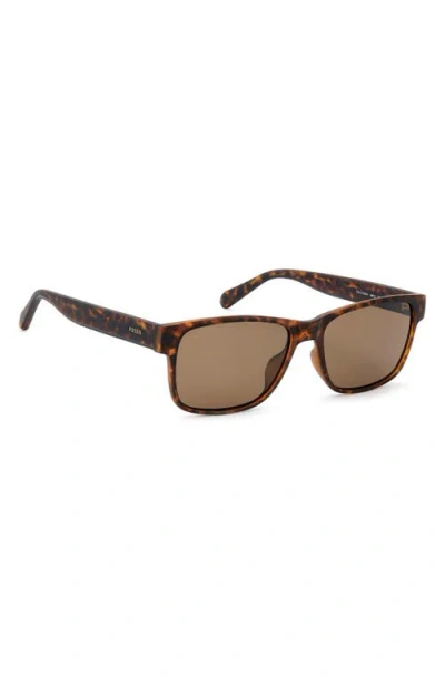 Fossil 58mm Rectangular Sunglasses In Brown