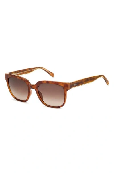 Fossil 54mm Gradient Square Sunglasses In Brown