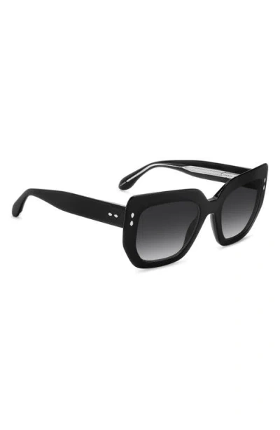 Isabel Marant 53mm Gradient Rectangular Sunglasses In Black