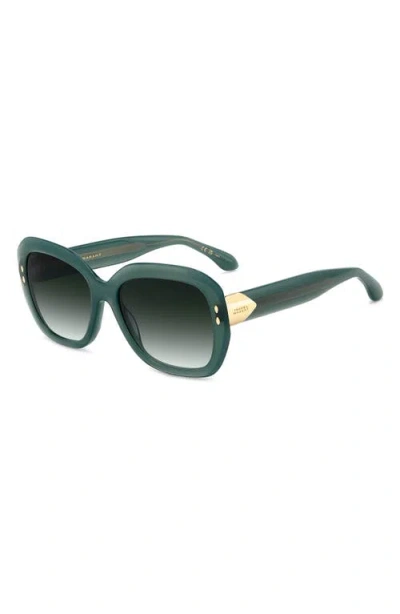 Isabel Marant 55mm Rectangular Sunglasses In Green