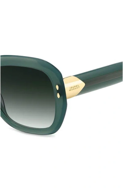 Isabel Marant 55mm Rectangular Sunglasses In Green