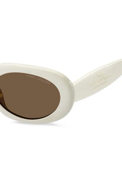 Marc Jacobs Oval Sunglasses In White