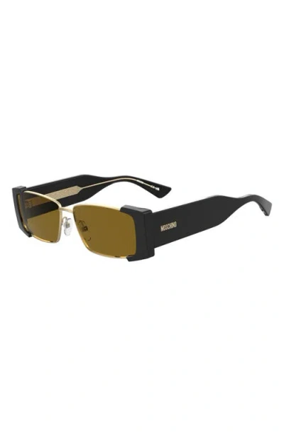 Moschino 57mm Rectangular Sunglasses In Brown