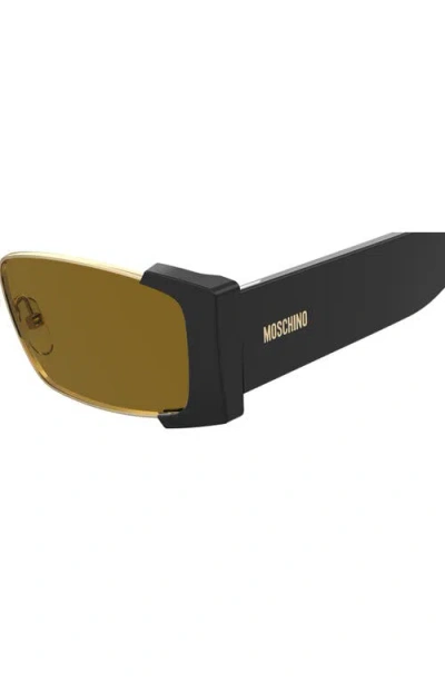 Moschino 57mm Rectangular Sunglasses In Brown