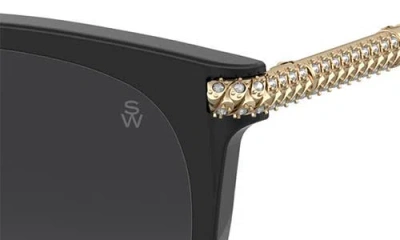 Stuart Weitzman 55mm Gradient Square Sunglasses In Black