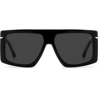 Victoria Beckham 59mm Rectangular Sunglasses In Black
