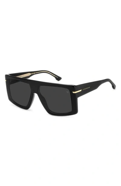 Victoria Beckham 59mm Rectangular Sunglasses In Black