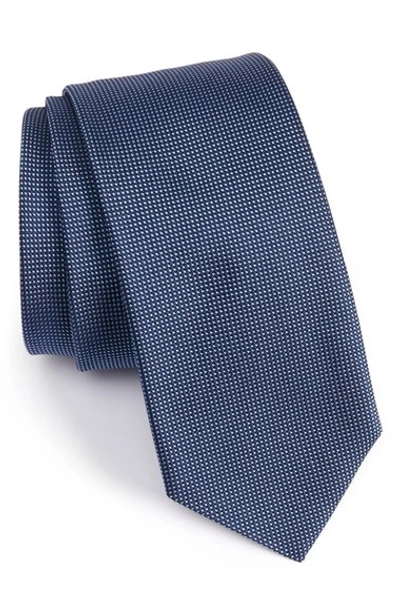Hugo Boss Dot-print Silk Tie, Navy