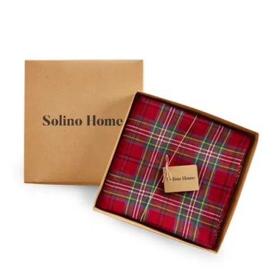 Solino Home Linen Round Tablecloth In Red