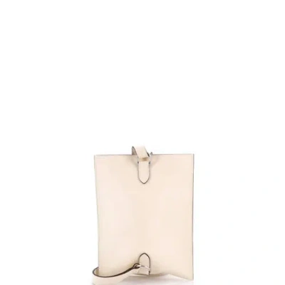 Pre-owned Hermes  Hermes Pochenplus Sling Wallet Leather In Neutral