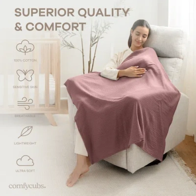 Comfy Cubs Muslin Swaddle Blankets Pack Of 3 In Neutral
