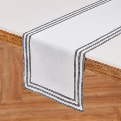 Solino Home Linen Table Runner In White
