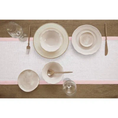Solino Home Linen Table Runner In White
