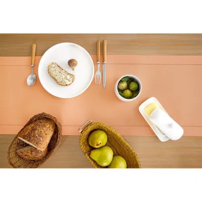 Solino Home Cotton Linen Hemstitch Table Runner In Neutral