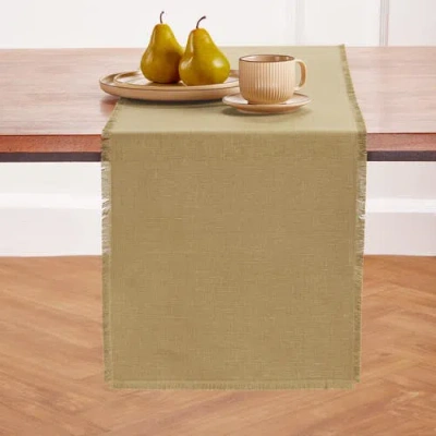 Solino Home Linen Table Runner In Green