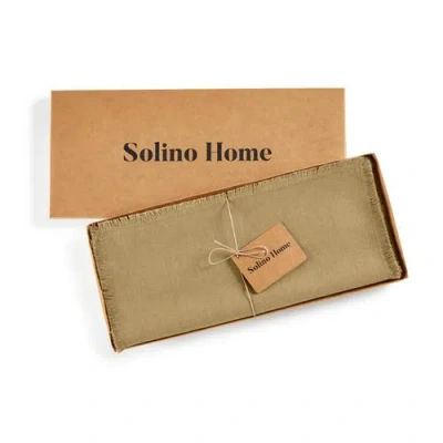 Solino Home Linen Table Runner In Green