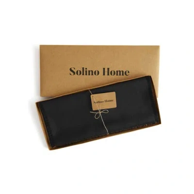 Solino Home Linen Table Runner In Black