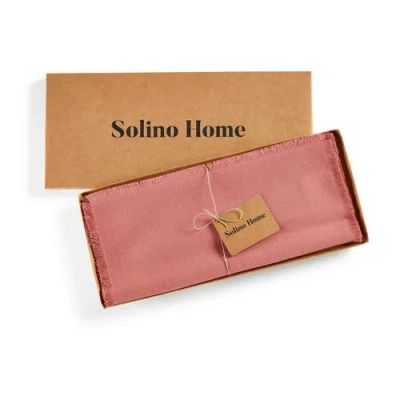 Solino Home Linen Table Runner In Pink